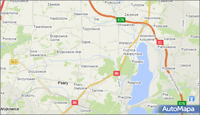 mapa Dąbie Chrobakowe, Dąbie Chrobakowe na mapie Targeo