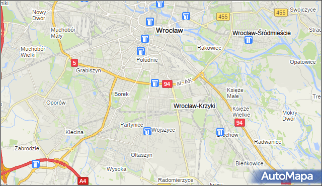 mapa Gaj gmina Wrocław, Gaj gmina Wrocław na mapie Targeo