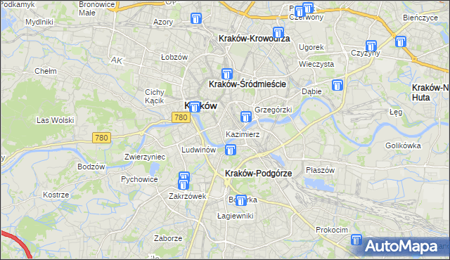 mapa Kazimierz gmina Kraków, Kazimierz gmina Kraków na mapie Targeo