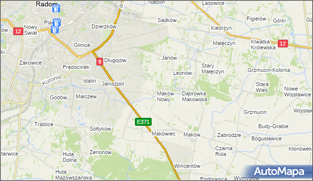 mapa Maków Nowy, Maków Nowy na mapie Targeo