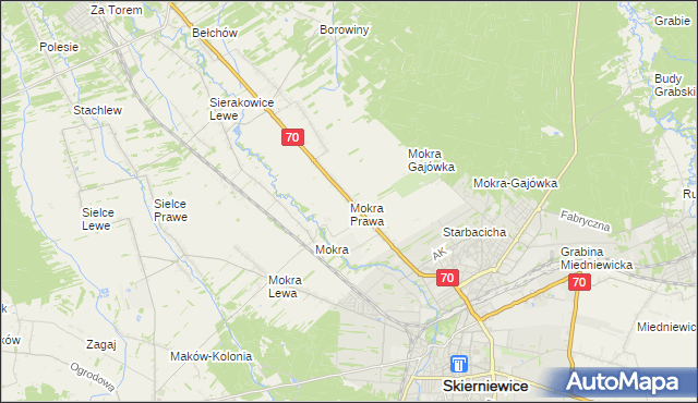 mapa Mokra Prawa, Mokra Prawa na mapie Targeo