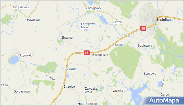 mapa Biskupiczki, Biskupiczki na mapie Targeo