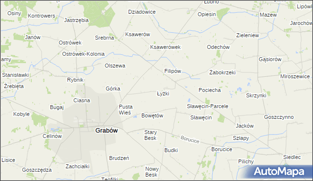 mapa Łyżki, Łyżki na mapie Targeo