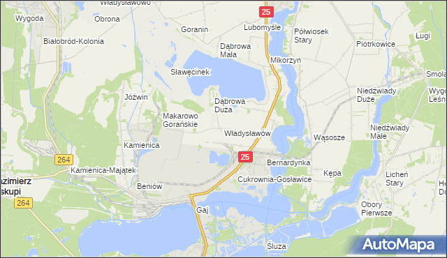 mapa Władysławów gmina Ślesin, Władysławów gmina Ślesin na mapie Targeo