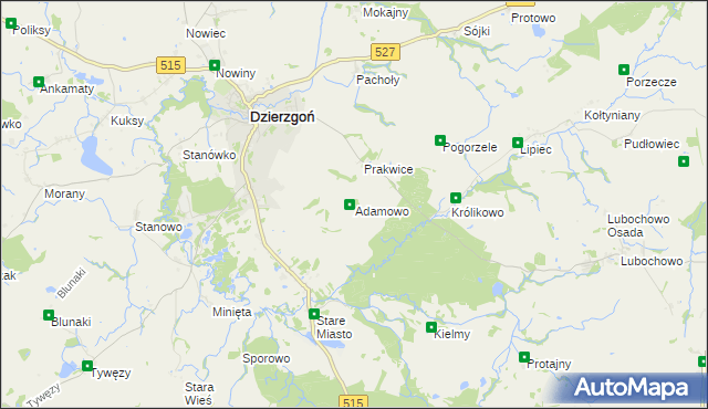 mapa Adamowo gmina Stary Dzierzgoń, Adamowo gmina Stary Dzierzgoń na mapie Targeo