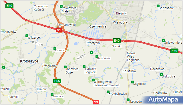 mapa Babin gmina Krotoszyce, Babin gmina Krotoszyce na mapie Targeo