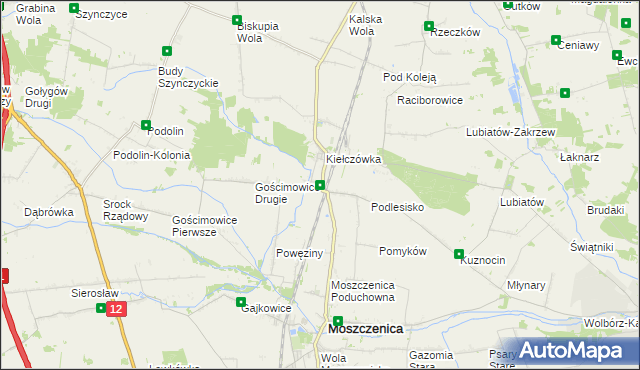mapa Baby gmina Moszczenica, Baby gmina Moszczenica na mapie Targeo