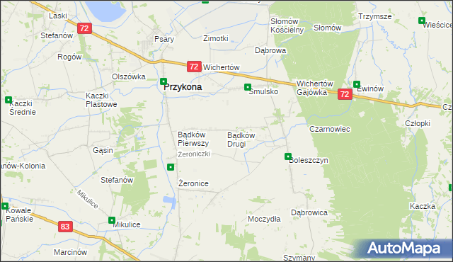 mapa Bądków Drugi, Bądków Drugi na mapie Targeo