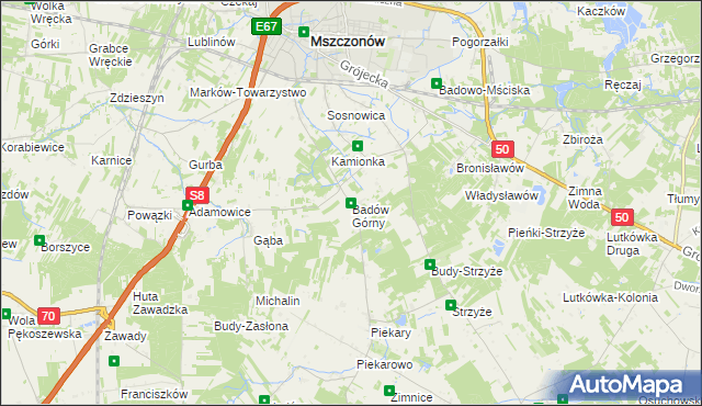 mapa Badów Górny, Badów Górny na mapie Targeo