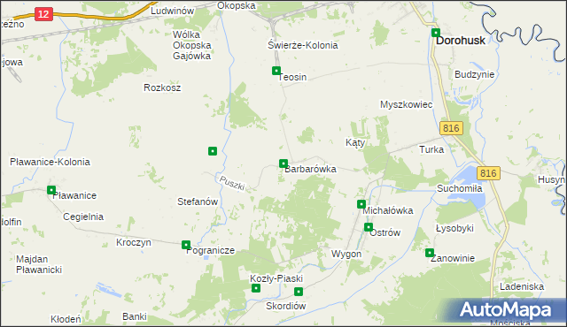 mapa Barbarówka, Barbarówka na mapie Targeo