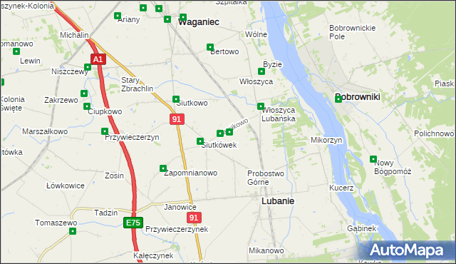 mapa Barcikowo gmina Lubanie, Barcikowo gmina Lubanie na mapie Targeo