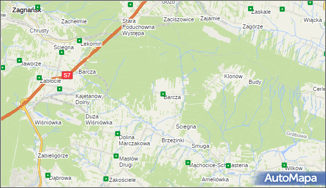 mapa Barcza, Barcza na mapie Targeo