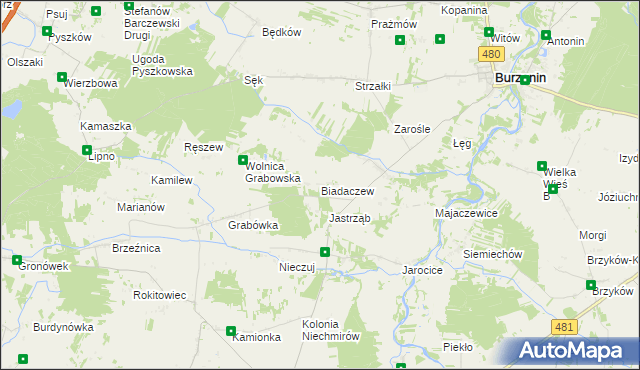 mapa Biadaczew, Biadaczew na mapie Targeo