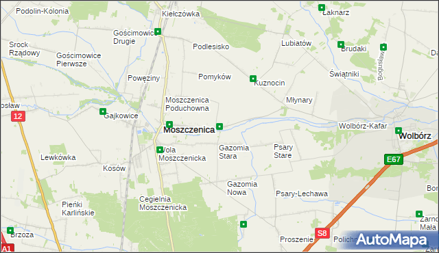 mapa Białkowice, Białkowice na mapie Targeo