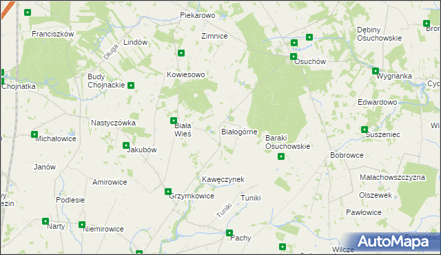 mapa Białogórne, Białogórne na mapie Targeo