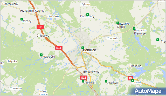 mapa Bobolice powiat koszaliński, Bobolice powiat koszaliński na mapie Targeo