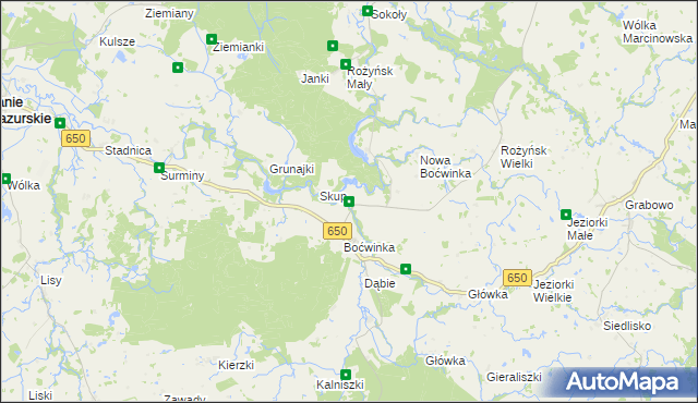 mapa Boćwiński Młyn, Boćwiński Młyn na mapie Targeo