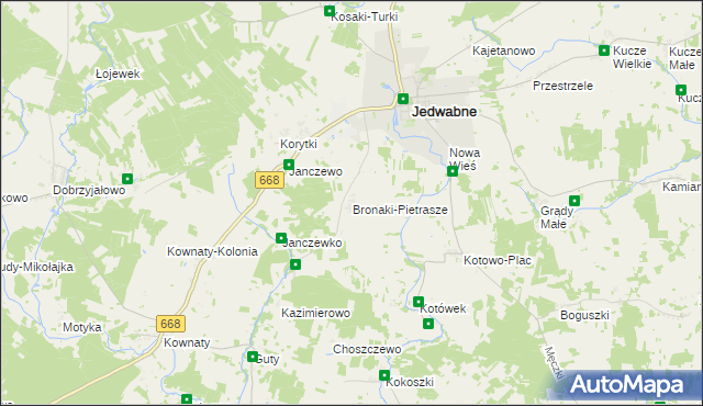 mapa Bronaki-Pietrasze, Bronaki-Pietrasze na mapie Targeo