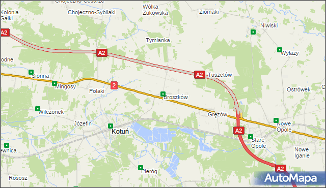 mapa Broszków, Broszków na mapie Targeo