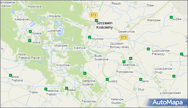 mapa Budki Suserskie, Budki Suserskie na mapie Targeo