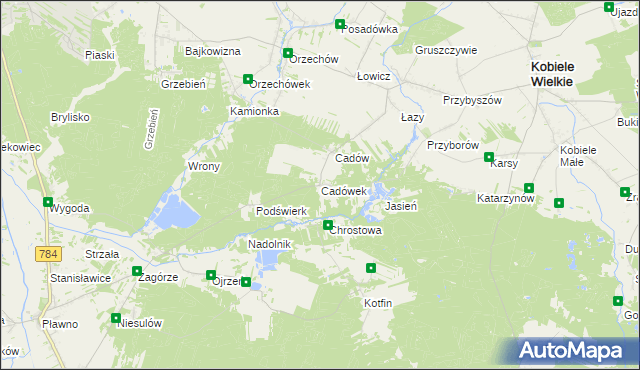 mapa Cadówek, Cadówek na mapie Targeo
