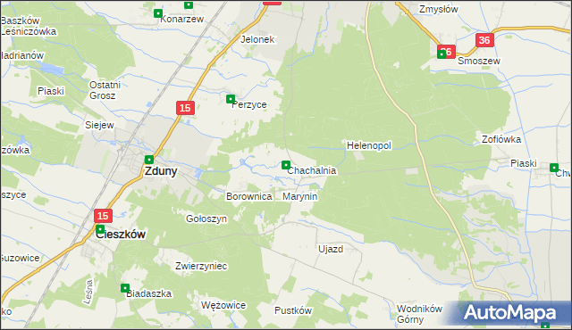 mapa Chachalnia, Chachalnia na mapie Targeo