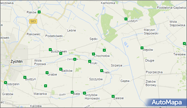 mapa Chochołów gmina Żychlin, Chochołów gmina Żychlin na mapie Targeo