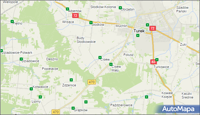 mapa Cisew, Cisew na mapie Targeo