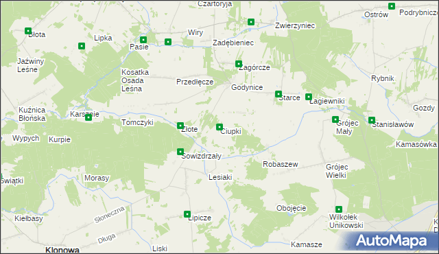 mapa Ciupki, Ciupki na mapie Targeo