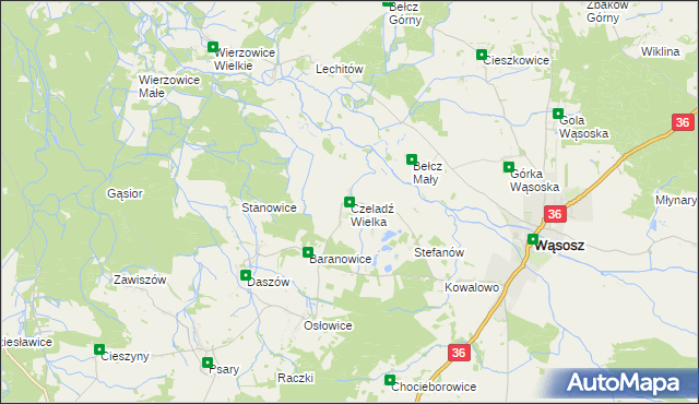mapa Czeladź Wielka, Czeladź Wielka na mapie Targeo