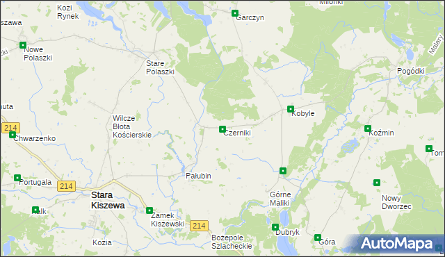 mapa Czerniki gmina Stara Kiszewa, Czerniki gmina Stara Kiszewa na mapie Targeo