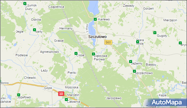 mapa Dąbkowa Parowa, Dąbkowa Parowa na mapie Targeo