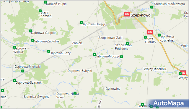 mapa Dąbrowa-Moczydły, Dąbrowa-Moczydły na mapie Targeo