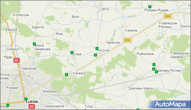 mapa Dębowica gmina Trzebieszów, Dębowica gmina Trzebieszów na mapie Targeo