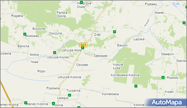mapa Dębowiec gmina Skierbieszów, Dębowiec gmina Skierbieszów na mapie Targeo