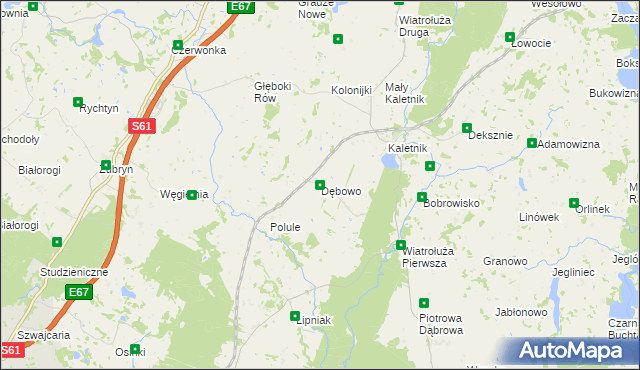 mapa Dębowo gmina Szypliszki, Dębowo gmina Szypliszki na mapie Targeo