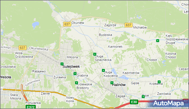mapa Długa Szlachecka, Długa Szlachecka na mapie Targeo