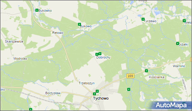 mapa Dobrochy gmina Tychowo, Dobrochy gmina Tychowo na mapie Targeo
