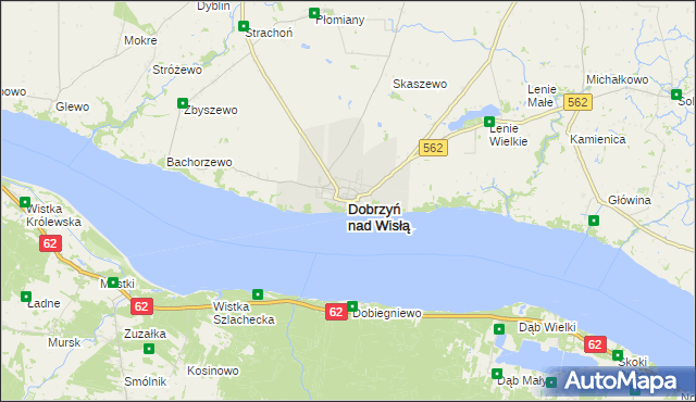 mapa Dobrzyń nad Wisłą, Dobrzyń nad Wisłą na mapie Targeo