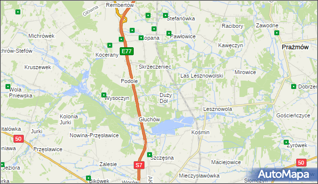 mapa Duży Dół, Duży Dół na mapie Targeo