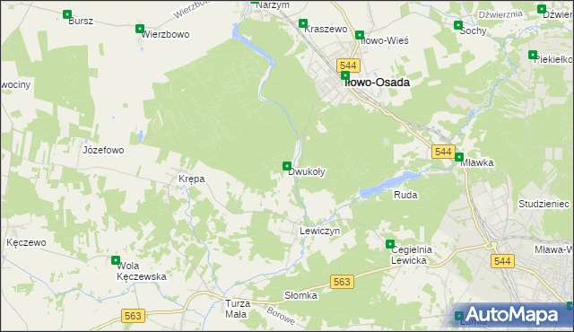 mapa Dwukoły, Dwukoły na mapie Targeo