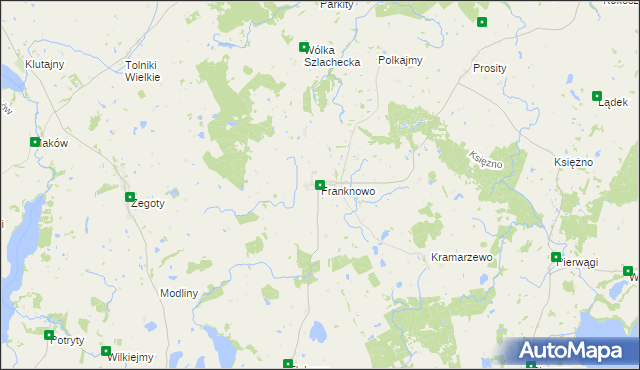 mapa Franknowo, Franknowo na mapie Targeo