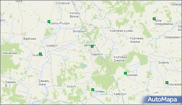 mapa Gąsocin, Gąsocin na mapie Targeo