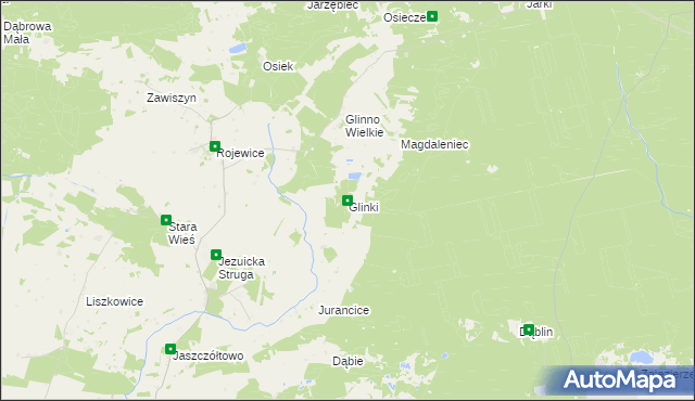 mapa Glinki gmina Rojewo, Glinki gmina Rojewo na mapie Targeo