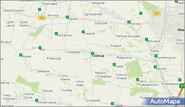 mapa Gołcza, Gołcza na mapie Targeo