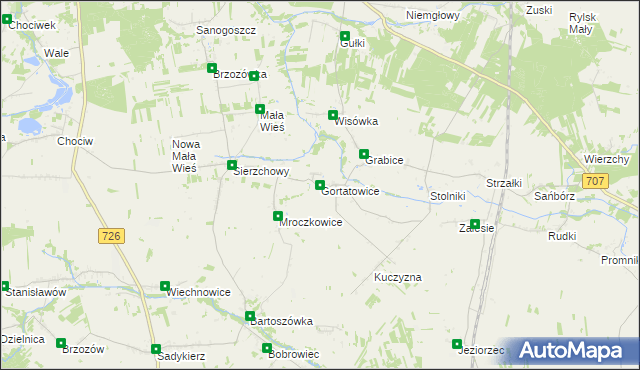 mapa Gortatowice, Gortatowice na mapie Targeo