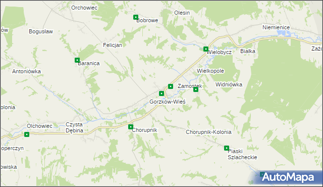 mapa Gorzków-Osada, Gorzków-Osada na mapie Targeo