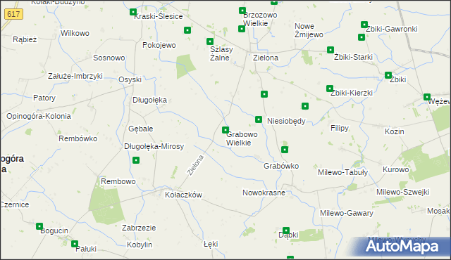 mapa Grabowo Wielkie, Grabowo Wielkie na mapie Targeo