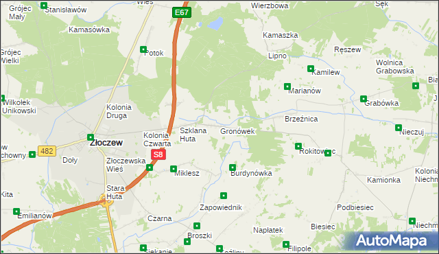 mapa Gronówek, Gronówek na mapie Targeo