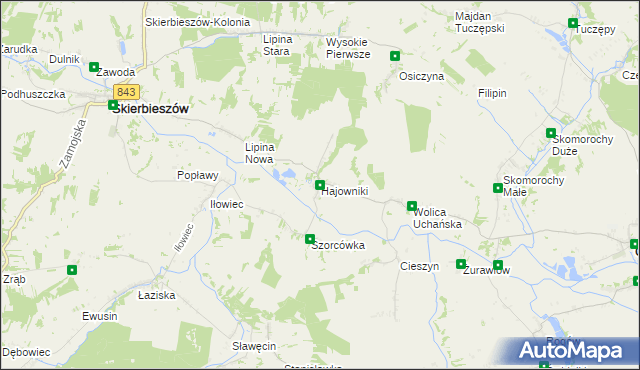 mapa Hajowniki, Hajowniki na mapie Targeo